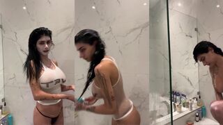 Mia Khalifa Nude Wet Tank Top Shower Livestream Leaked