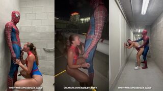 Ashley Aoky & Bf Have Sex In Their Spidey Suits Porn Video Leaked