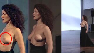 Eva Pyrnokoki is showing her bare breasts