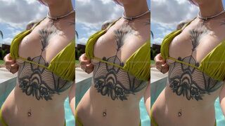 Sallydinosaur Tits Out By Pool Video Leaked