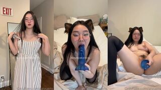 Aiyuens Drills A Blue Dildo In Her Wet Pussy & Orgasm pink pussy onlyfans leaked