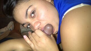 Andrea Rivera mamándole verga al novio