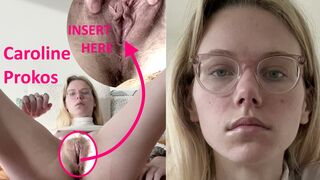 Caroline Prokos is opening her bushy cunt just for you