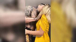 Sexy Blonde Slut Goes Airborne In Bathroom