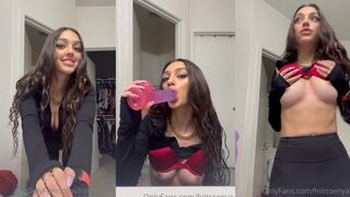 HiitSsenya Marin Strokes & Sucks A Dildo In The Bathroom