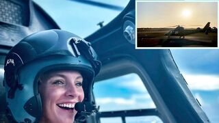 Wife showing off her helicopter skills
