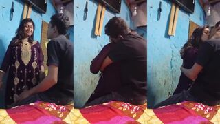 Couple sharing intimate moments and kisses in the bedroom