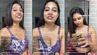 Beautiful brunette vlogger PurpleHalcyon Ashwini shares fans live chat