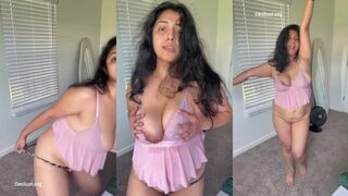 Onlyfans Model Rashmiix69 Strips And Shows Big Boobs In Pink Lingerie