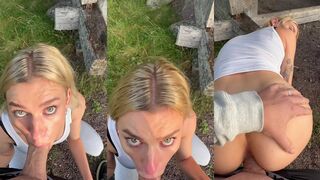 Wildhalli Gets Her Pussy Drilled Outdoors