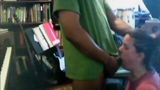 white college girl sucking black tutors dick