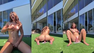 Victoria Queen Masturbates With A Dildo Outdoors