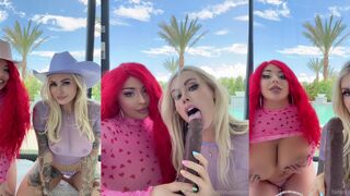 Laura Lux Nude Cowgirl Dildo Blowjob with Bishoujomom