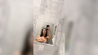 Bigtittygothegg Full Nude In Shower Mirror Tits Play