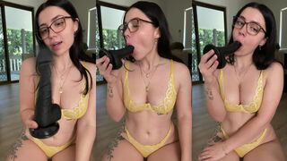 Lilith Cavaliere Sexy Black Dildo Suck Leaked Video