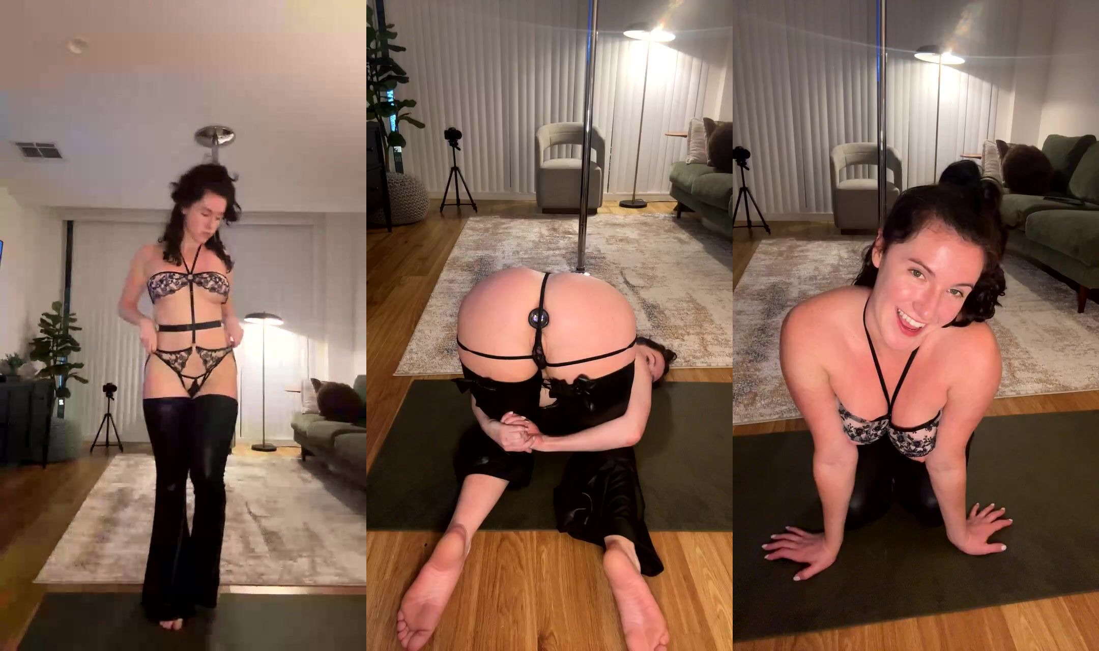 Adison Briana Nudes Black Lingerie Butt Plug Striptease Bar Onlyfans Leaked