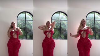 Anastasiya Kvitko Sexy Red Dress Teasing Leaked Video